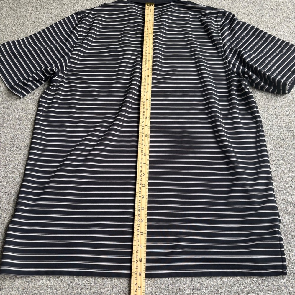 Under Armour Polo Men Large Black Striped HeatGear Short Sleeve Performance Golf - Picture 7 of 7